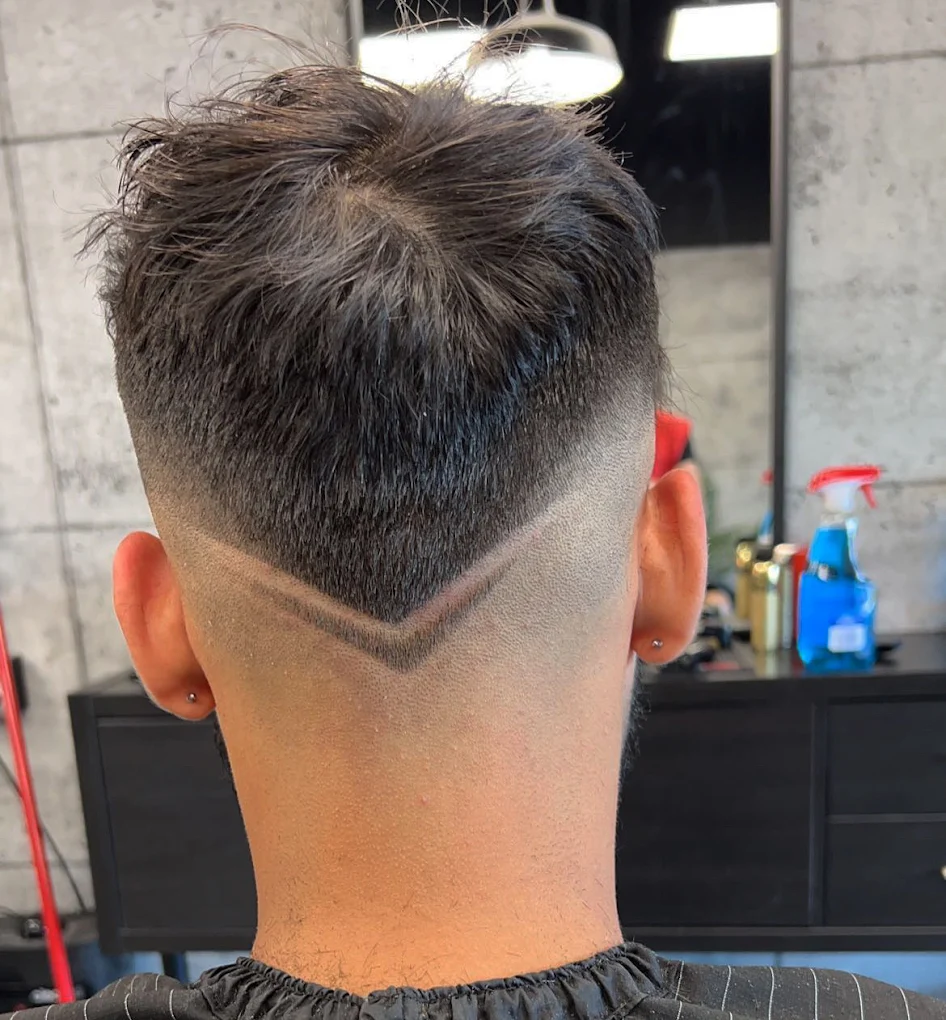 Back view detailed line work and fade design