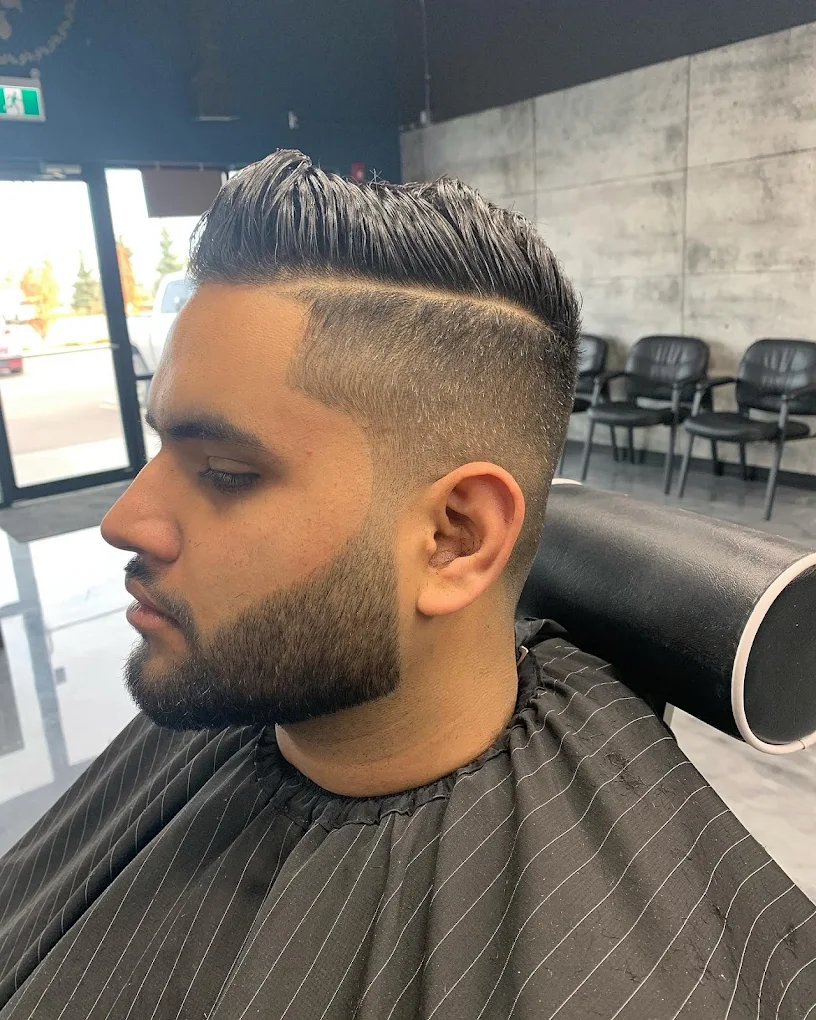 Side profile fade with beard work